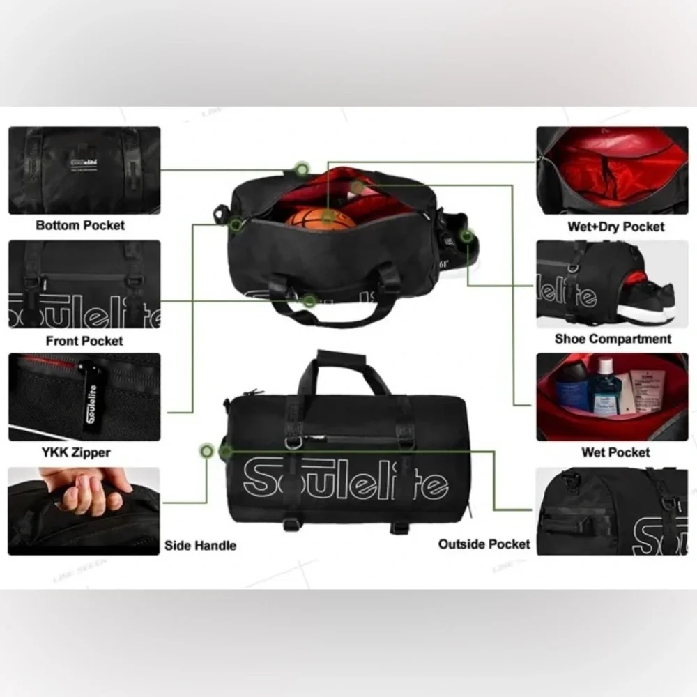 Soulelite Black Duffel Bag